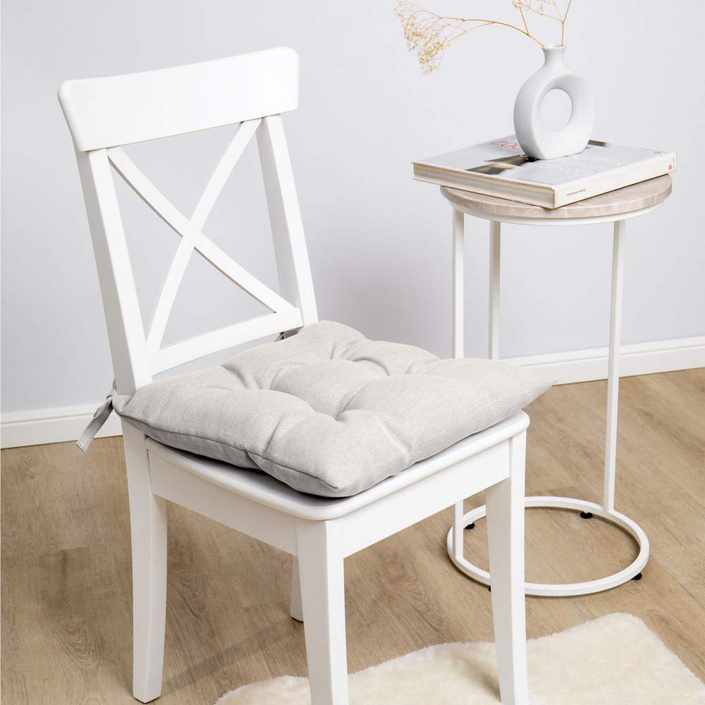 ВОЛШЕБНАЯ НОЧЬ рогожка Подушка с тафтингом д/стула экрю 40х40см ПС003 922071 