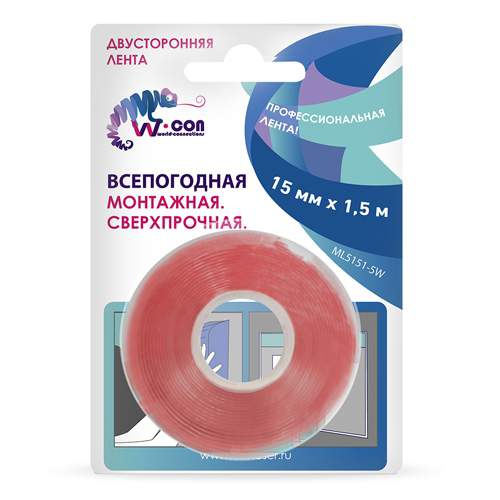 Лента SmartFit двусторонняя проч-ая всепогодная 15ммх1,5м ML5151-5W/SFV1515G 26977