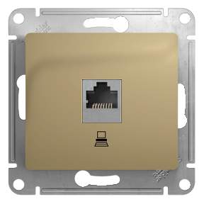 Розетка SE Glossa  Титан  RJ45 1-м СП  компьют. кат.5е  GSL000481К