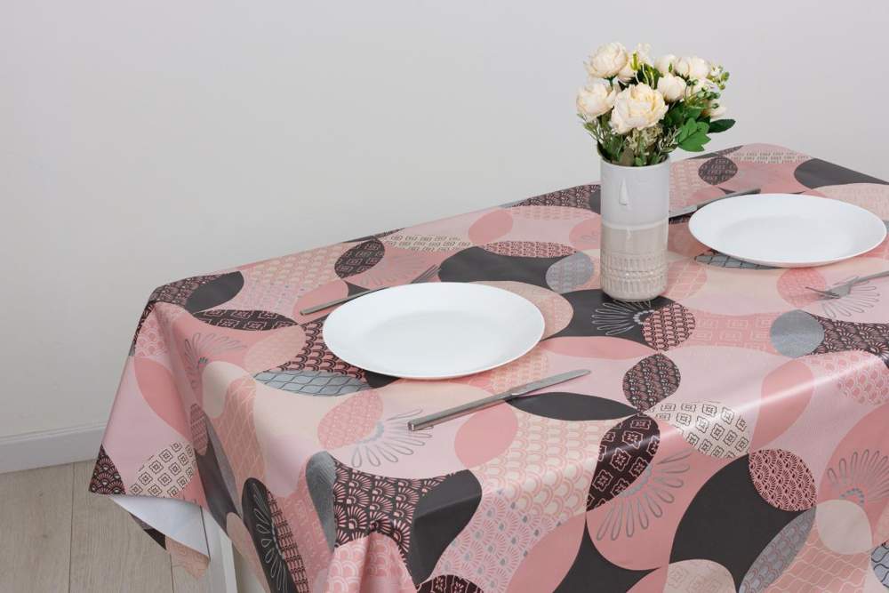 Клеенка ПВХ Camelia Маттина розовый 140см нетканая основа Borsa 476/6 /10222