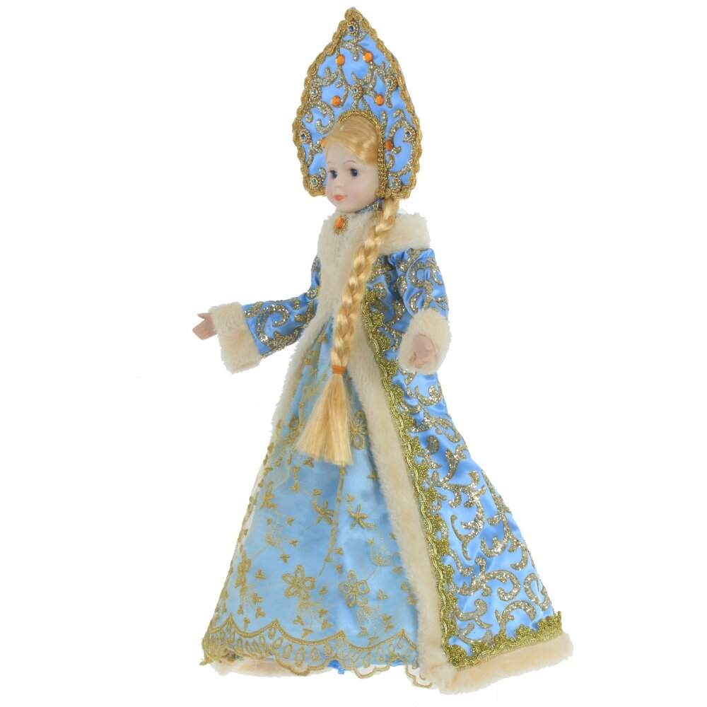 REMECO COLLECTION Снегурочка 779690 в голубой шубке с емкостью д/подарка 32х32х55см