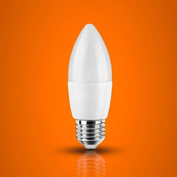 Лампа свтодиод.  С37-103 8W 6000K E27 свеча тм iSvet  С37-103-1-6-2