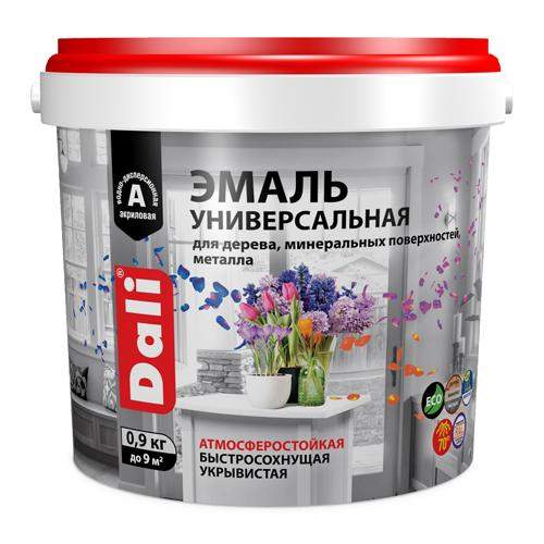 Эмаль DALI универсальная RAL 9010 глянц. База А 2,2кг Рогнеда  80238