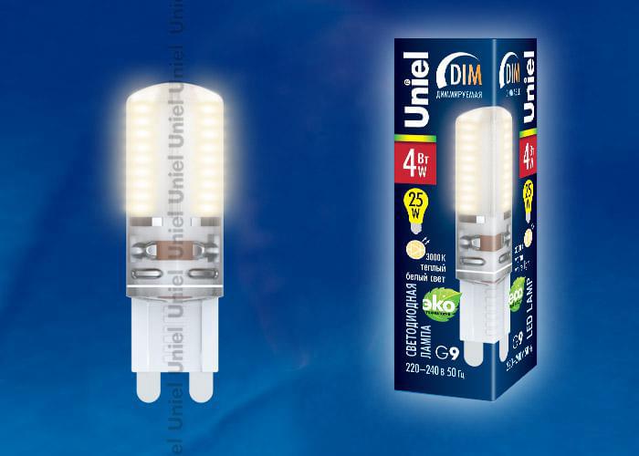 Лампа Uniel DIM LED-JCD-4W/WW/G9/CL SIZ03TR