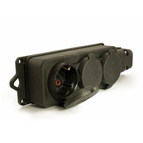 Колодка BEMIS BK1-1402-2613/3613  3гн. с з/к и кр.кауч. черн.