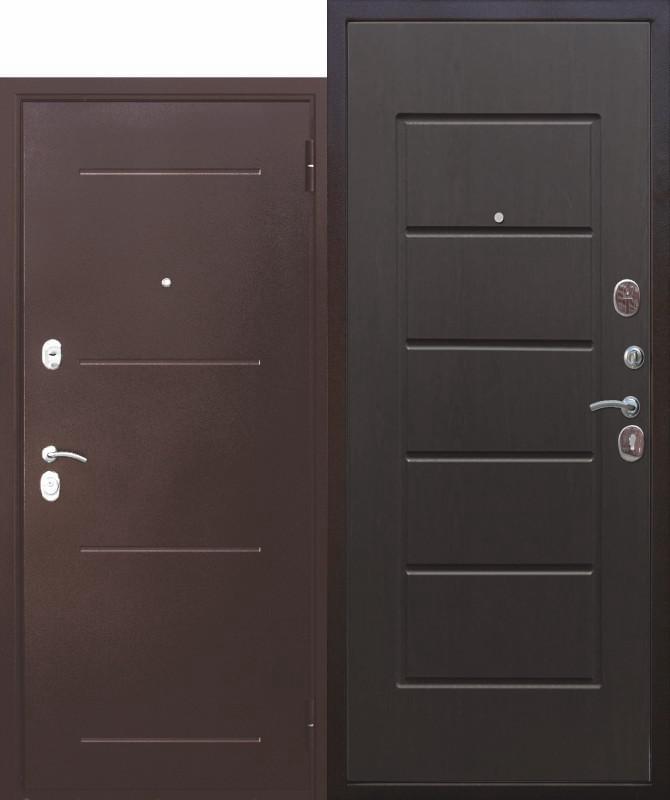 Дверь металлическая Гарда  7,5 медный антик  Венге  960 L