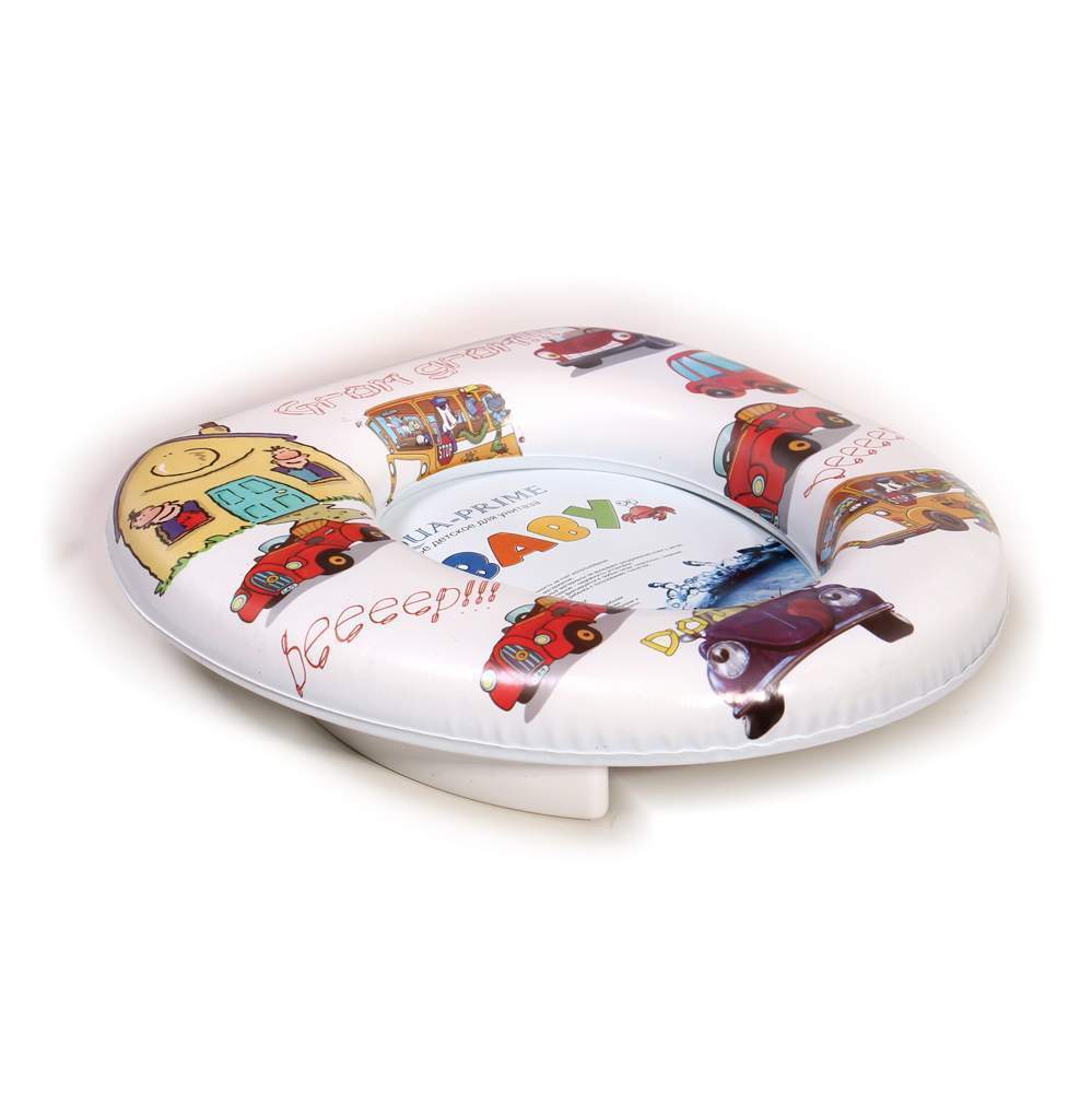Сиденье-накладка д/унитаза дет. мягкое  AQUA-PRIME  Тачки/Бин-Бин  AQP.03.5012 / 246813 белый