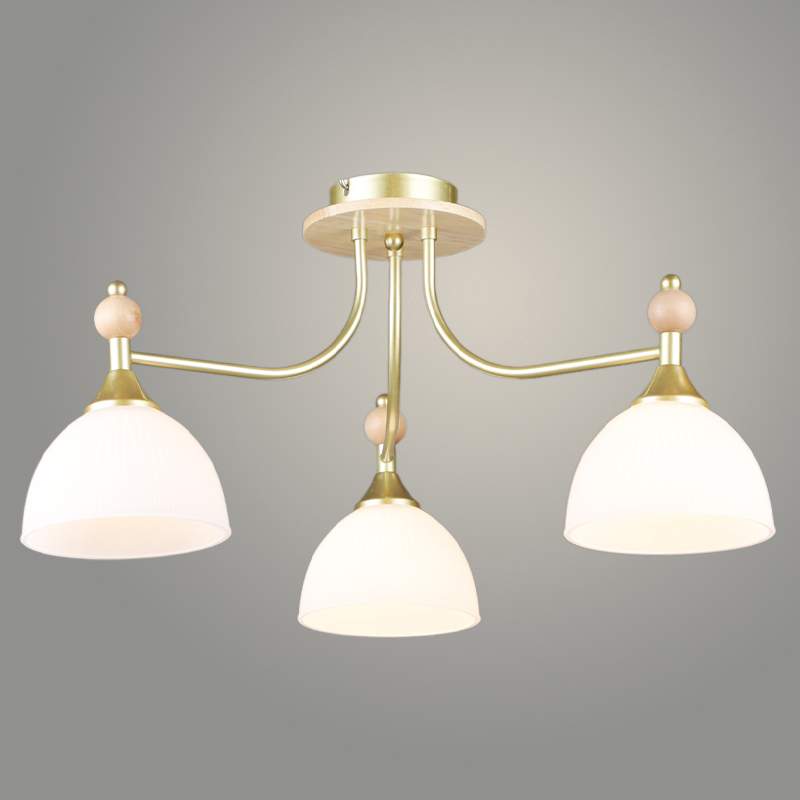 Люстра N6396/3 GD+WOOD золото 3x60W E27 d610 h290, QH24