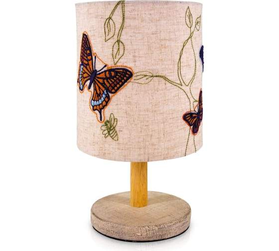 Светильник ЛЮЧИЯ 448 "Меланж" настольный 60W E14 плафон с узором "бабочки"
