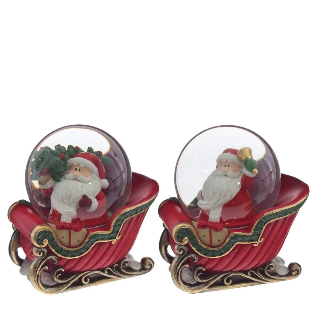 REMECO COLLECTION Фигурка 794175 Шар водяной Сани с Дедом Морозом d6см 9,5х7х9,5см 2 вида