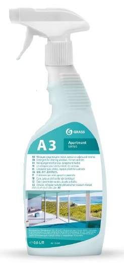 Средство моющее д/стекол,зеркал,и кафельной плитки GraSS А3 0,6 мл (125260)