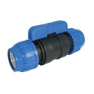 Кран шаровой муфта-муфта  ПНД  63  Poelsan  Blue