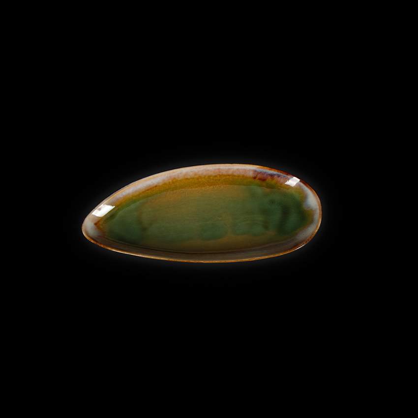 CORONE Verde синий/зеленый  Блюдо фк0720 овальное 305х135мм (4/16)