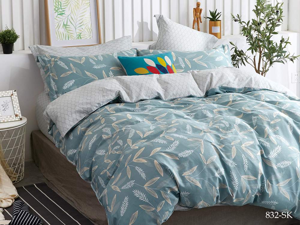 CLEO КПБ Satin de Luxe набивной евро (50*70*2 70*70*2) 100% хлопок 31/832-SK 