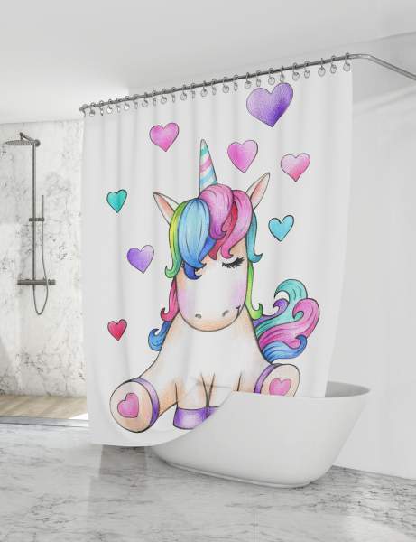 Штора д/ванн 180х200 Радужный единорог ВТ-829201  10770