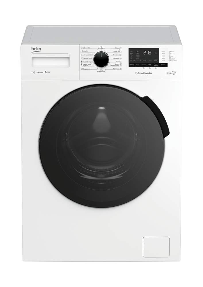 Стиральная машина Beko RSPE78612W  белый/черный (пар, инвертор) 7 кг 1200 оборотов