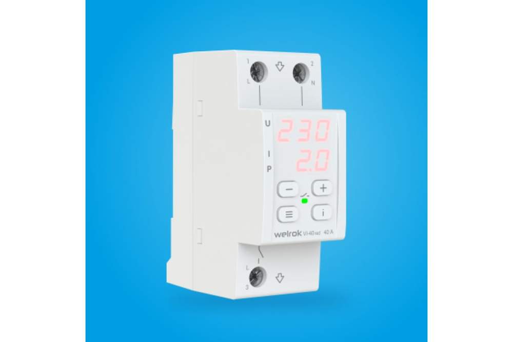 Реле напряжения с конт.тока welrok VI-40 red
