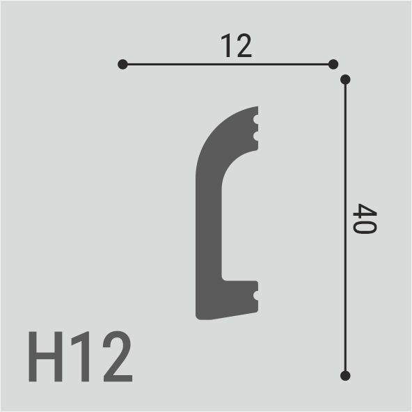 Плинтус XPS POLYMER Н 12 (40*12)/25
