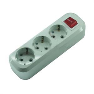 Колодка MGP 211 3-х местн. розетка с/з+выкл.  Makel