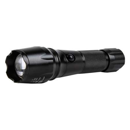 Фонарь CREE  XM-L  T6 10W  аккум. с/д, система фокусир. луча,  черный SBF-20-K