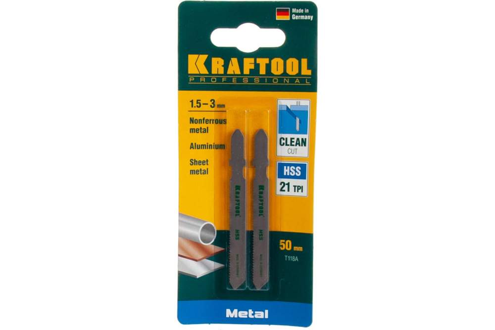 Пилки KRAFTOOL T118B п/металлу HSS  2шт/уп  159551-2