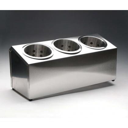 LUXSTAHL Контейнер д/столовых приборов кт532 3 ячейки нерж.сталь 390х150х130/160мм
