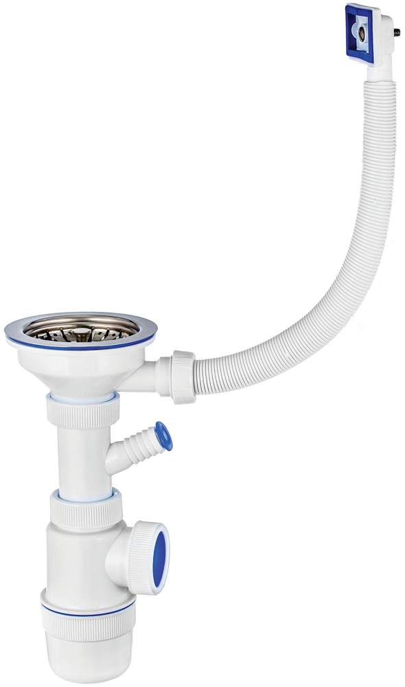 Сифон Элит с нерж.чашкой д.112мм отводом д/стир.маш.с переливом 3 1/2  Virplast 30986176
