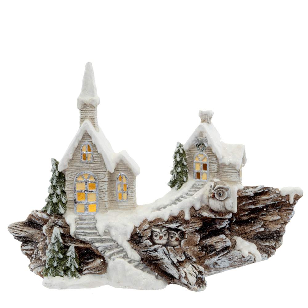 REMECO COLLECTION Изделие декоративное 701765 Домик с подсветкой (3хААА) 67х25х48см (магнезия) 