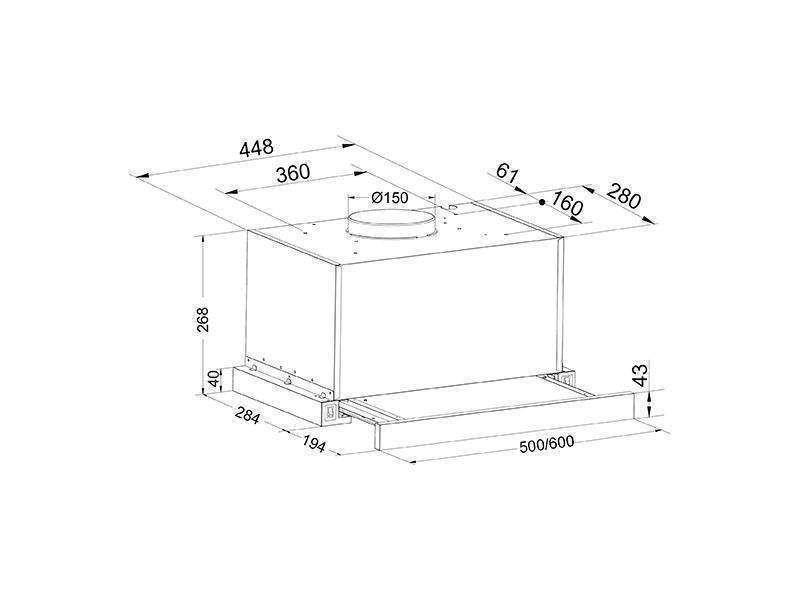 Вытяжка кухонная "making Oasis everywhere" VT-60W (F) 1000м3/ч