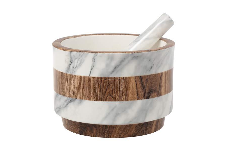 HOME & STYLE Ступка с пестиком 15см Wood&Marble HS10-10277-1556A