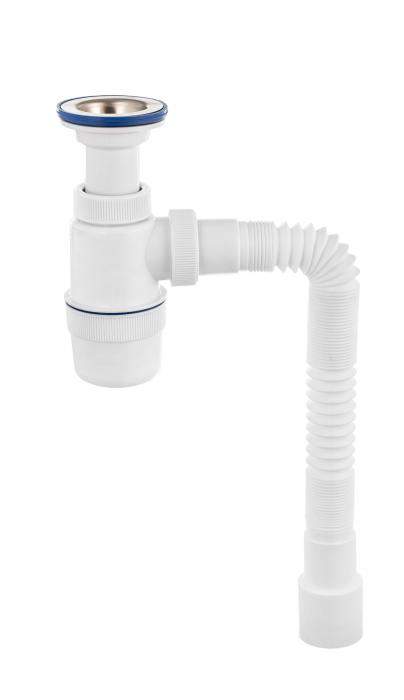 Сифон Элит с нерж.чашкой д.70мм и гибк.трубой 800мм 1 1/2 Virplast  30986170