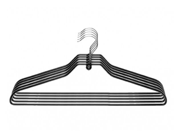 Вешалка д/легкой одежды  металл  черн.  Н-р 5шт  AHS235черн/329159
