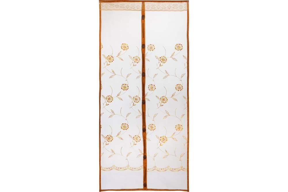 Штора москитная  100х210см с вышивкой Золотой листопад/коричн. на 18 магн. R-400033/ 360411