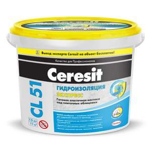 Гидроизоляция Ceresit CL 51 эластичная полимерная 1,4кг  2564895