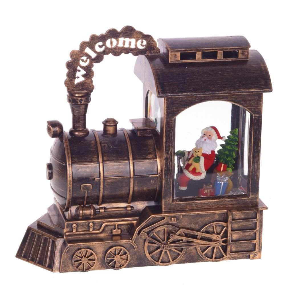 REMECO COLLECTION Фигурка 742252 Паровоз (подсветка,генератор вьюги,3хААА) 24х11х23см