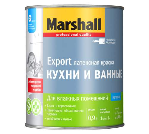 Краска Marshall / Masterline Кухни и Ванные  BW 0,9л  5248866
