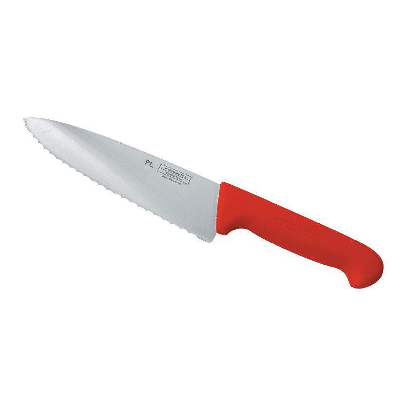 P.L. Proff Cuisine Нож 99002254 25см красная ручка волнистое лезвие KB-7501-250S