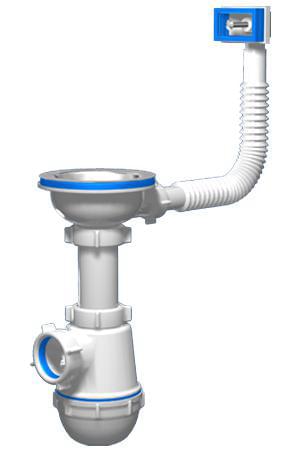 Сифон Ани Грот 3 1/2*40 с переливом мойки   А0145