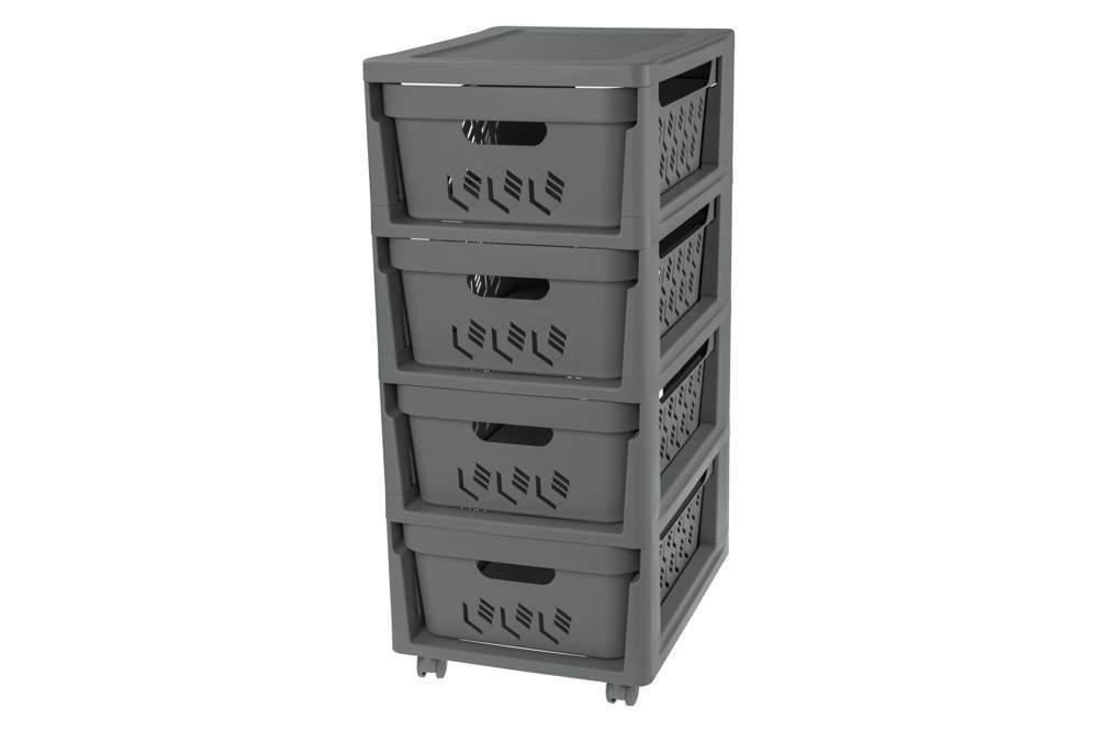 Комод 4-х секц. серый на колесик 433276911/321038