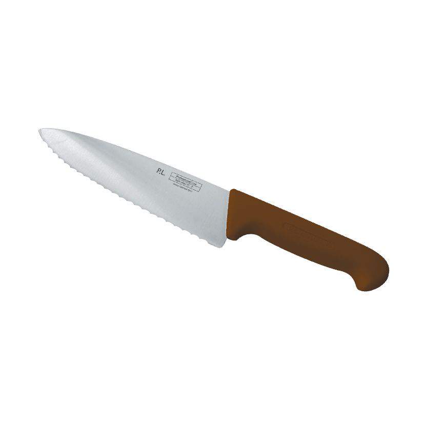 P.L. Proff Cuisine Нож 99002272 25см коричневая ручка волнистое лезвие KB-7501-250S