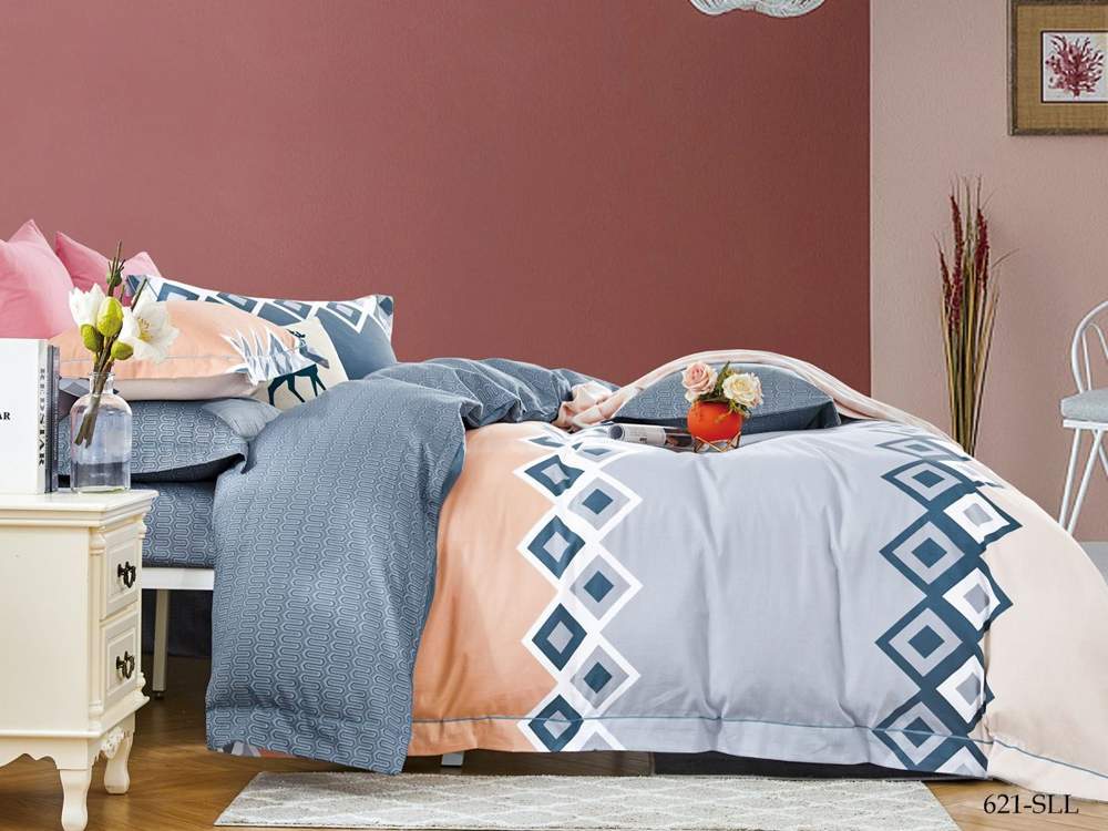 CLEO КПБ Satin Lux набивной евро (50х70-2шт)  32/621-SLL крафт коробка 