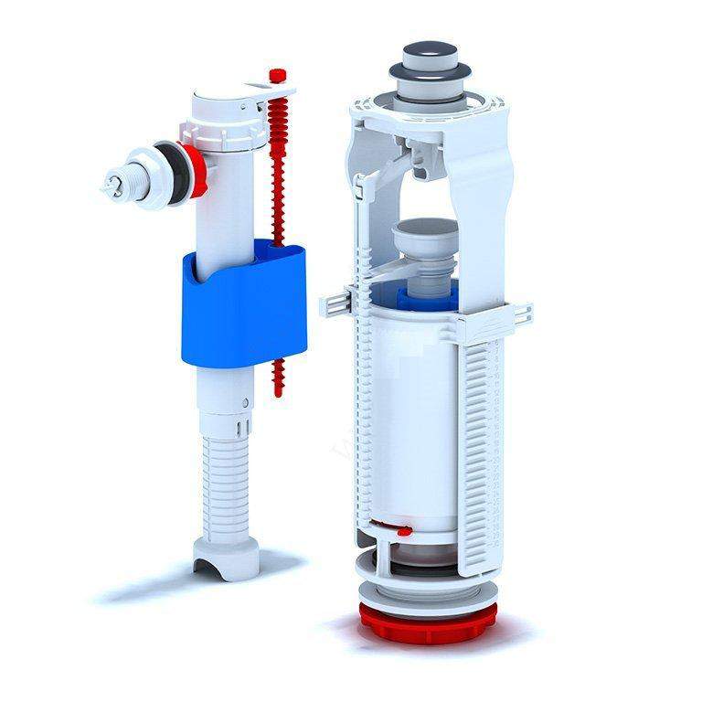 Набор арматуры с бок.подв. 1/2  пласт.штуцер, кн. хром  АНИ ( WC8010С)