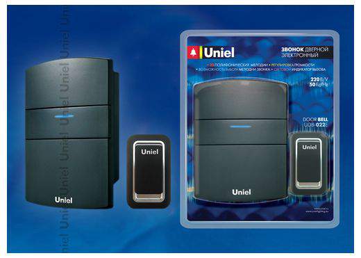 Звонок электронный UDB-022E-R1T1-32S-BL, черный  07494