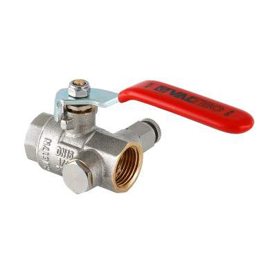 Кран шар. BASE 1/2" с дренажем и воздухоотв.  VT.245.N.04
