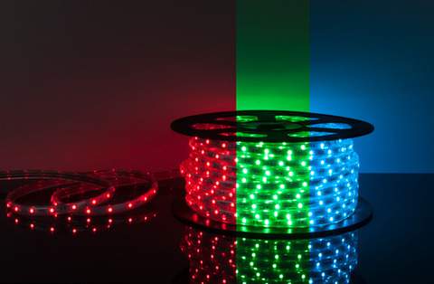 Лента с/д Premium  LS012  220V 14,4W 60Led 5050  IP65, 50м  мульти, с контролером