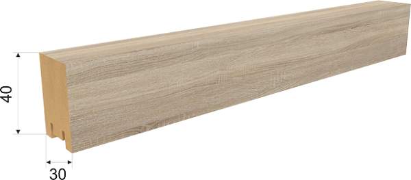 Интерьерная рейка МДФ Stella Ривьера дуб Сонома 40*30*2700 (уп.4шт)