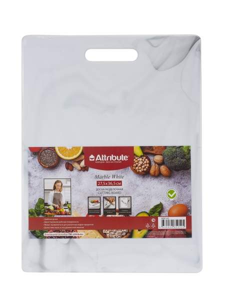 ATTRIBUTE Доска ABX143 Marble White разделочная 275х365х6мм 