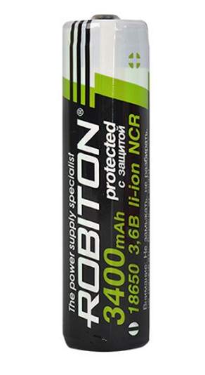Аккум. Robiton 18650  3400mAч  3,7V  Li-ion  с защитой BL1 13485