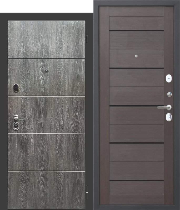 Дверь металлическая Виченца Тёмный Кипарис 960мм правая
