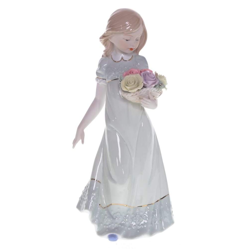 REMECO COLLECTION Статуэтка 751330 Девочка с цветами фарфор 14*9*30см
